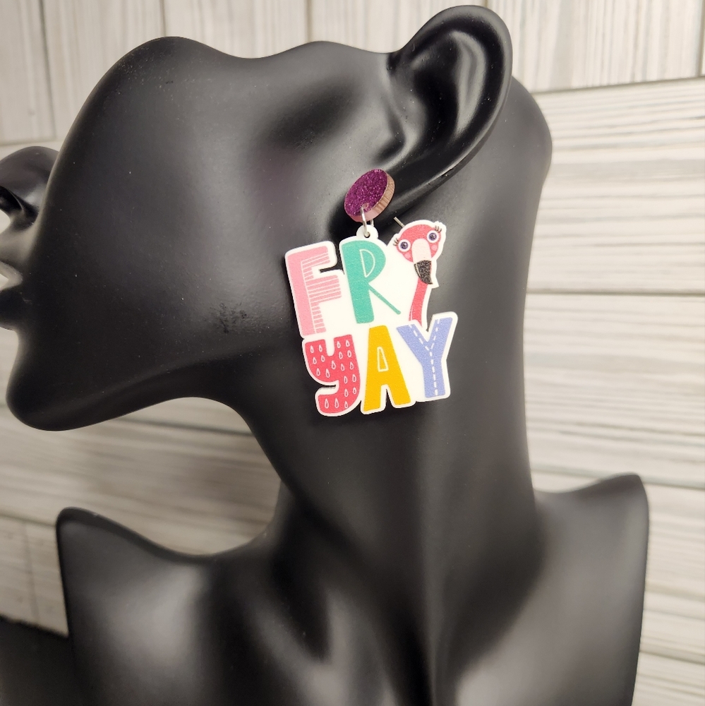 FriYAY Novelty Flamingo Earrings